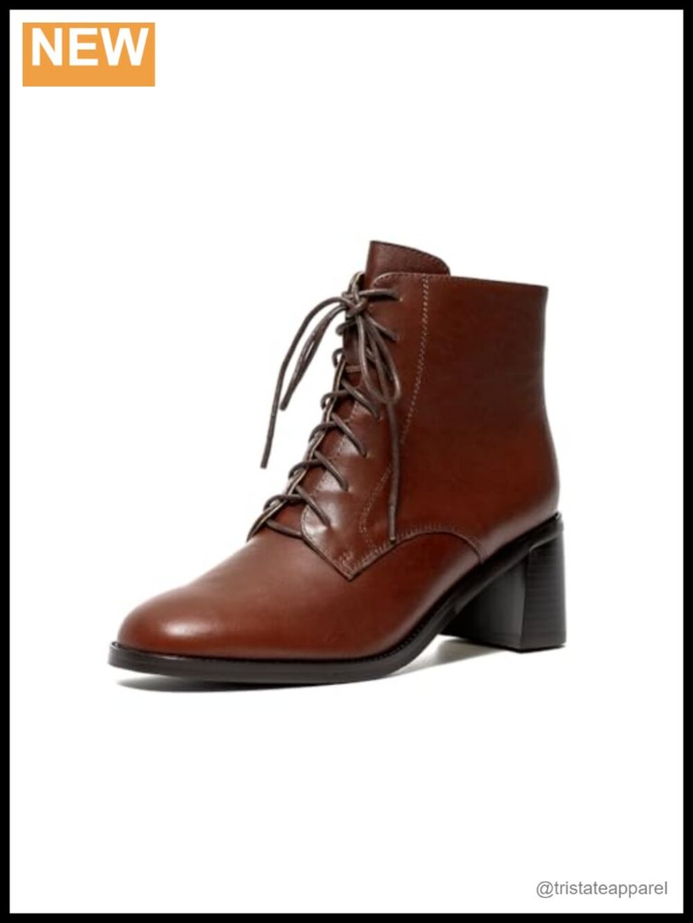 Women's Lace-up Leather Block Heel Ankle Boots Bootie Slip-On Zip